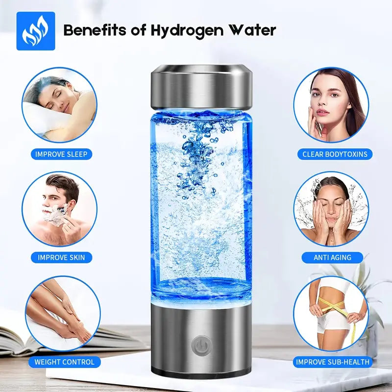 Portable Hydrogen Water Bottle Ionizer - Rechargeable Water Glass Cup-2