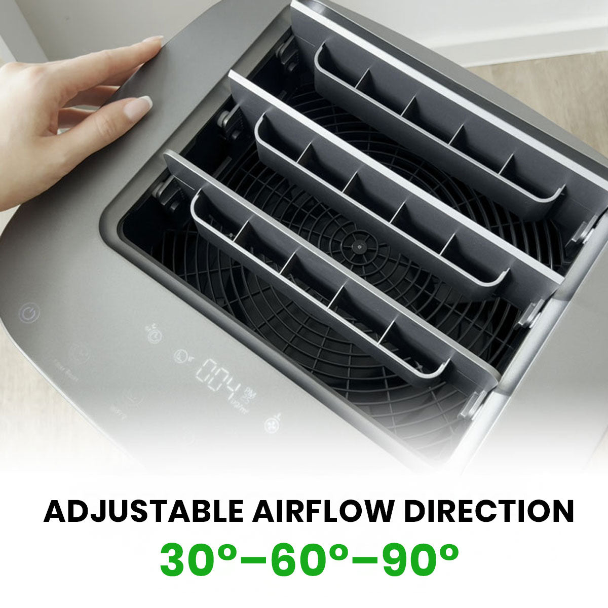 Air Essence™ Eco Plasma LCD ESP Graphene Air Purifier, 60m² Coverage, Non-consumable Graphene ESP Filter, UVC Sterilizer, Grey-5