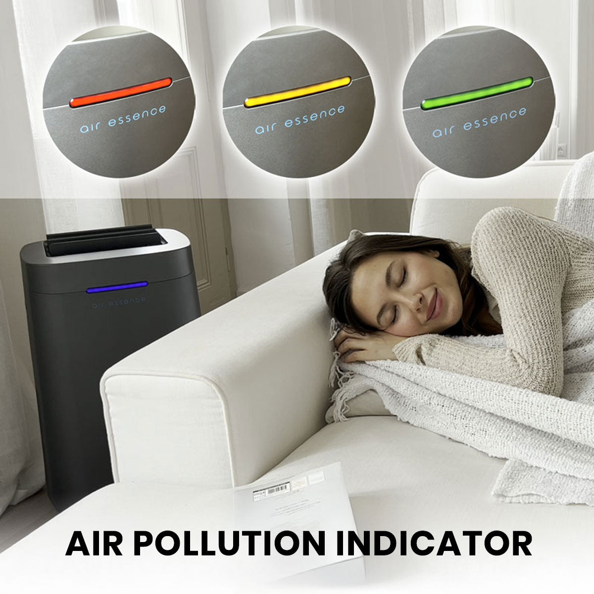 Air Essence™ Eco Plasma LCD ESP Graphene Air Purifier, 60m² Coverage, Non-consumable Graphene ESP Filter, UVC Sterilizer, Grey-6