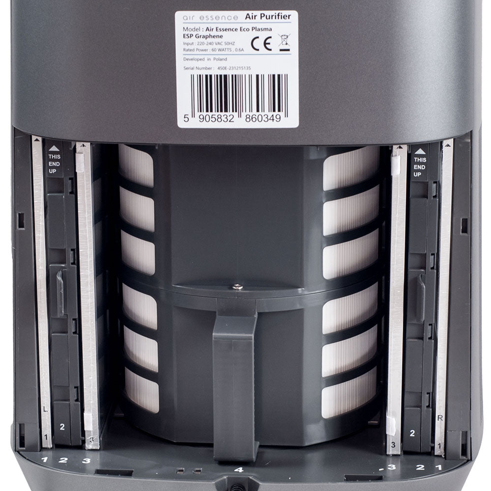 Air Essence™ Eco Plasma LCD ESP Graphene Air Purifier, 60m² Coverage, Non-consumable Graphene ESP Filter, UVC Sterilizer, Grey-12